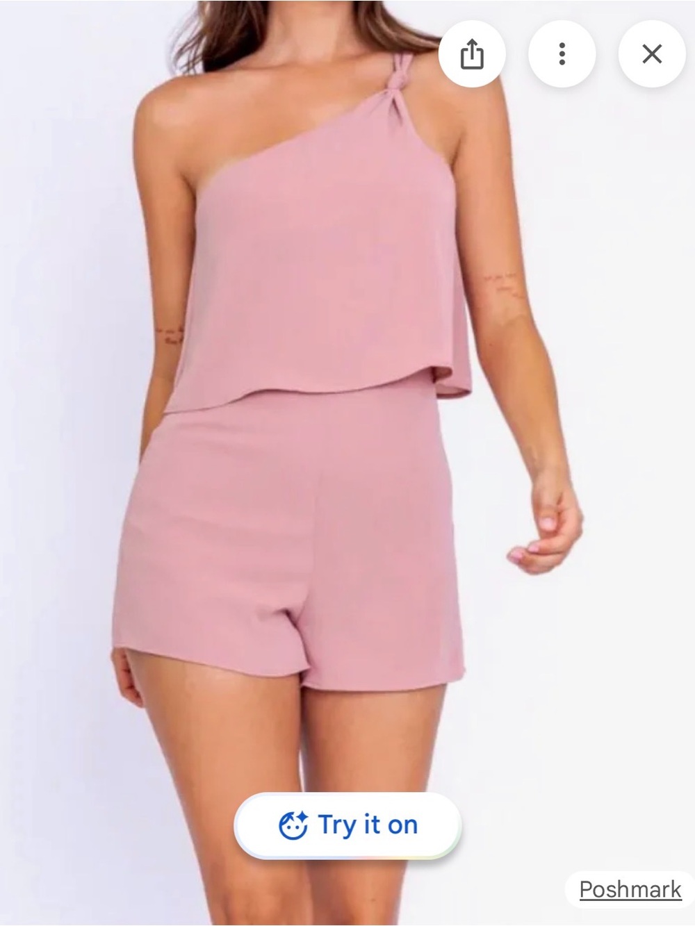 LE LIS Blush Pink one shoulder Romper